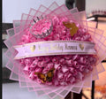 100 Pink Roses On Pink  Transparent  Wrapping