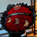 150 Red Roses on Black Wrapping