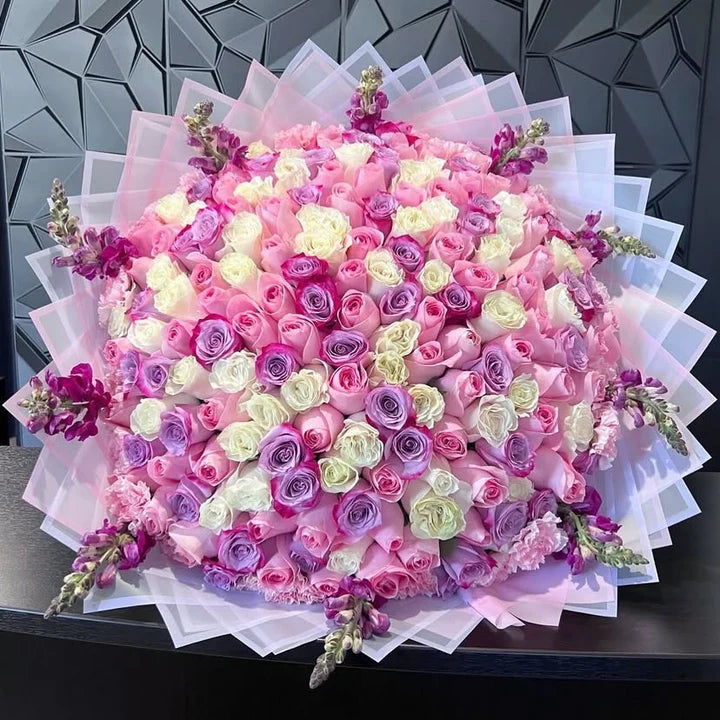 300 White/Pink/Purple Snapdragon on Pink Trans