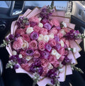 50 Mix Roses Snap Dragon Pink Transparen Wrapping