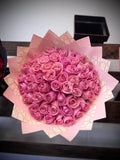 50 Pink Roses Pink Dir Wrapping