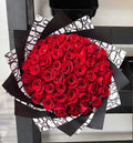 50 Red Roses Black Dir Wrapping