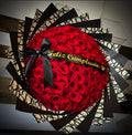 75 Red Roses Black Dir Wrapping