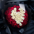 75 Red Roses White Heart Black Transparent Wrapping
